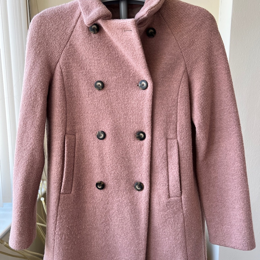 Women's Pink Double-Breasted Coat